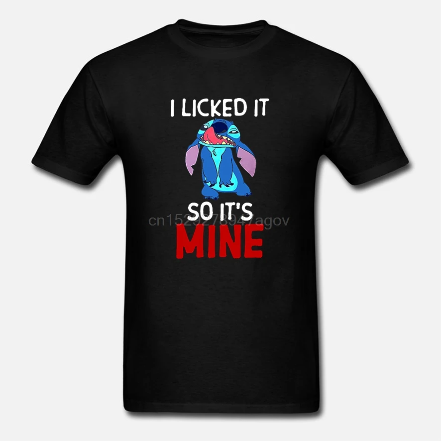 I Licked It So Its Mine... Stitch - Mine Popular Tagless Tee T-Shirt | Мужская одежда