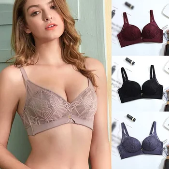 

Sexy Women Lace Bra AB Cup Underwire Gather Adjustment Lingerie Bras For Women Embroidery Underwear