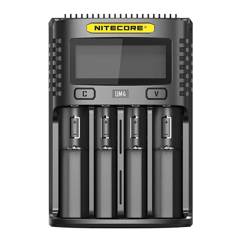 NITECORE UM4 интеллектуальное USB четырехслотовое зарядное устройство с HD ЖК дисплеем