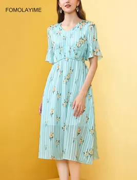 

Summer 2020 New Dresses Fashion Temperament Chiffon Dress Female Printed Thin Floral Dress