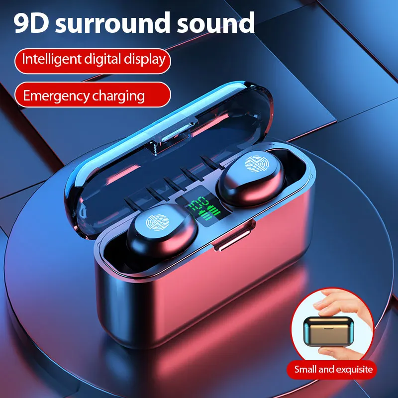 Беспроводные наушники Bluetooth TWS F9-13 музыкальные сенсорная гарнитура 8D спортивные