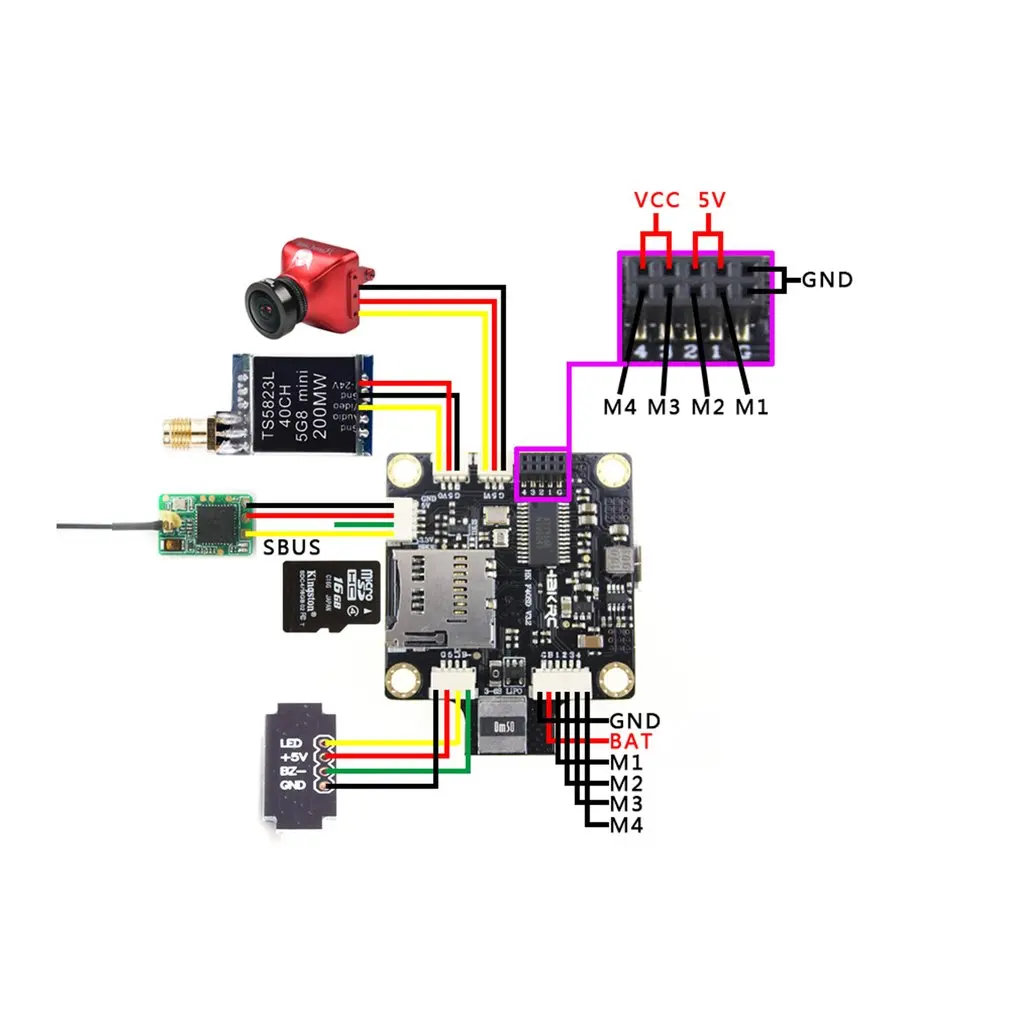 HAKRC PDB F4 Контроллер полета 2-4S интегрированный Betaflight OSD для радиоуправляемого дрона FPV гоночные запчасти аксессуар
