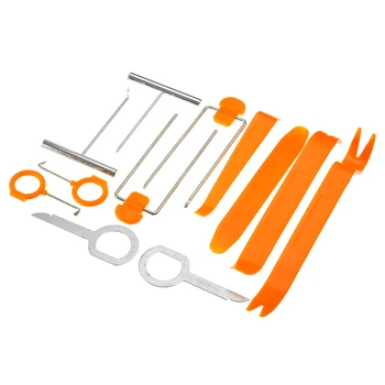 

12pcs Plastic Car Radio Audio Removal Tool Panel Remove Kits Door Clip Panel Trim Dash Installeration Pry Repairing Tool Kit