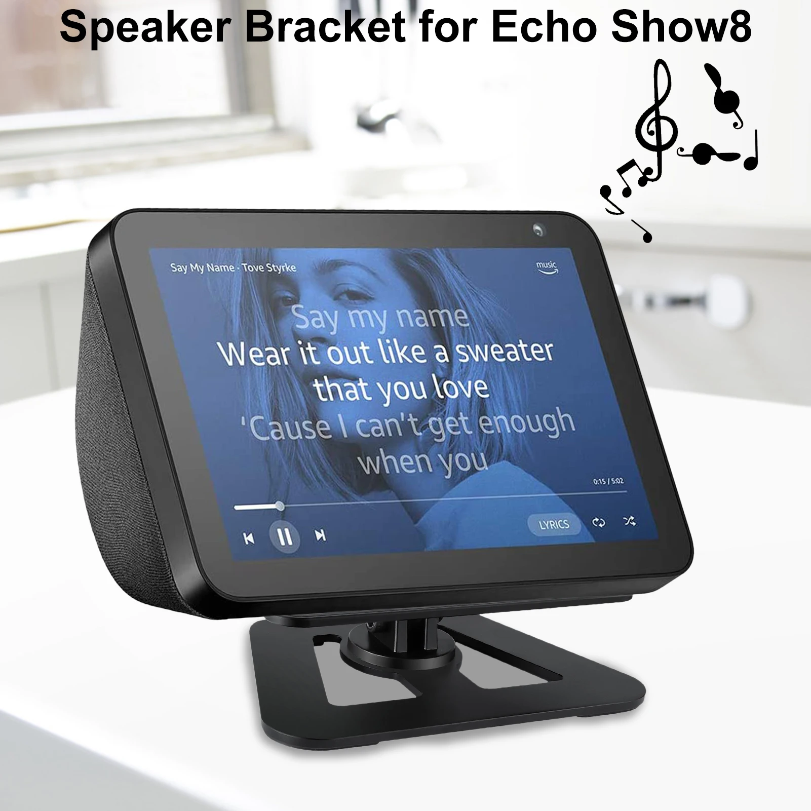 Show 8 Stand - Black Nestdo for Echo Show 8 Adjustable Stand & Echo Show 5 Adjustable Stand with Non-slip Base