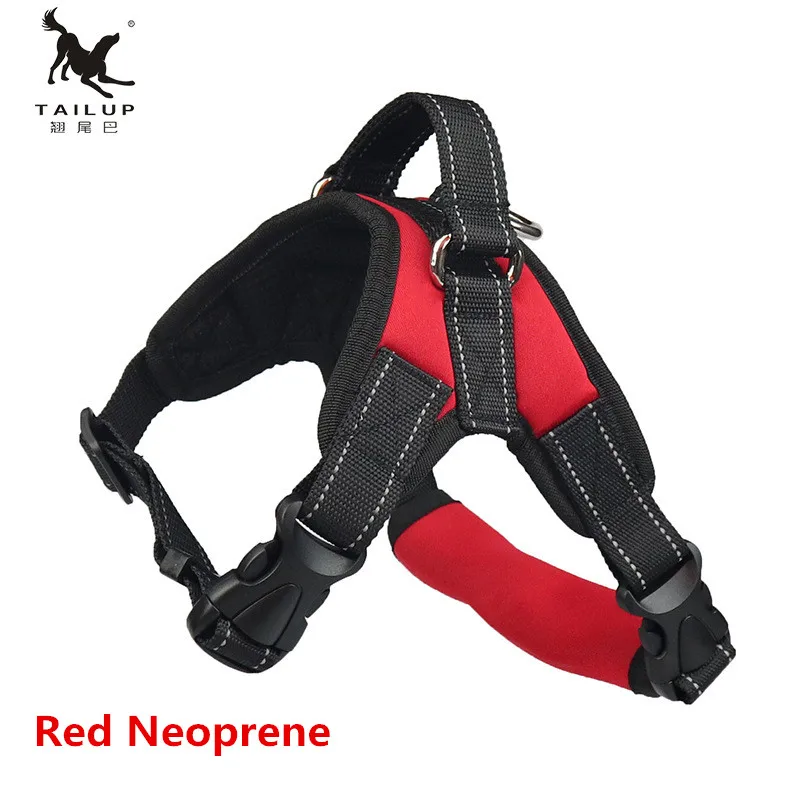 Red Neoprene Регулируемый для собаки жгут K9 светоотражающий дышащий не тянет прогулочный поводок жилет холщовая шлейка для маленького среднего щенка товар для домашнего животного - Цвет: Red Neoprene