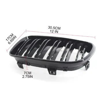 

2PCS Car Front Bumper Kidney Grille Inlet Grill for B-MW 1 Series E81 E87 08-11 C6UB