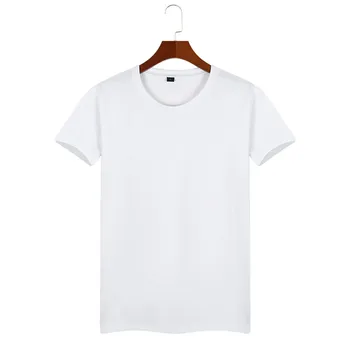 

6579-Short-sleeved T-shirt male cotton simple print men's white T-shirt