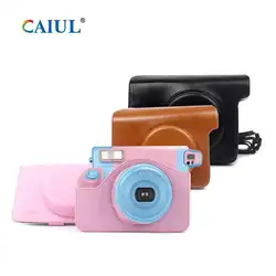 CAIUL Винтажный чехол из искусственной кожи сумка для камеры фотоаппарата моментальной печати Fujifilm wide300 мгновенное плёнки камера компактный
