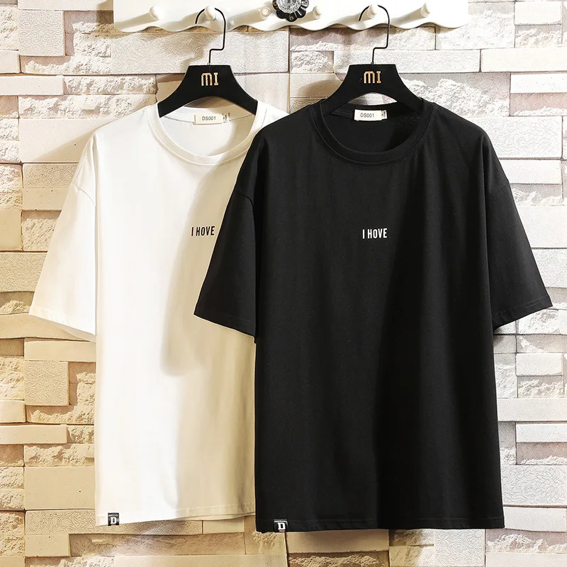 

Large Size 2019 Summer New Style Large Size Japanese-style Origional Men's Solid Color Simple Casual Sports Short Sleeve T-shirt