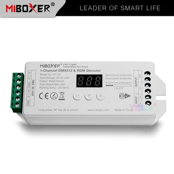 

Miboxer D1-CX 1-Channel Constant Voltage DMX512 & RDM Decoder DC12~24V 1CH 20A/Channel Max. 20A Digital Display controller