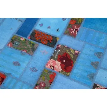 

168x234 Cm Blue Handmade Rugs Patchwork Rug-5x8 Ft