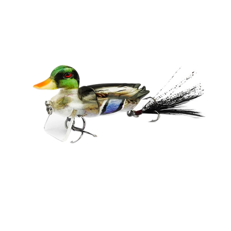 1Pc 7Cm Fishing Lures Bait Floating 3D Topwater Duck Swimbait with Hooks Multi 2 Section Jointed Bass Crankbaits Fishing Lure