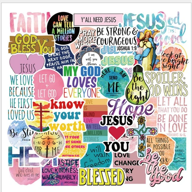 240 Pcs Christian religion Bible Stickers Vinyl Decal for Kids Laptop  Luggage 3