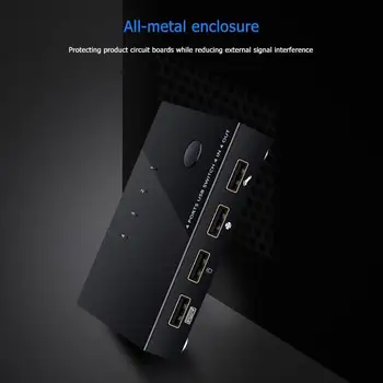 

USB KVM Switch Box 4 Port USB 2.0 Switcher PC Sharing Splitter for Keyboard Mouse Printer Monitor