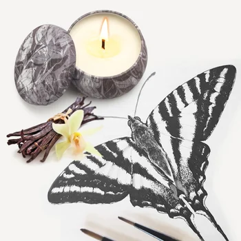 

Essential Oil Natural Soy Wax Home Decor Candle Rose Kit Christmas Smokeless Fragrance Aromatherapy Candle with Tin Jar Plant