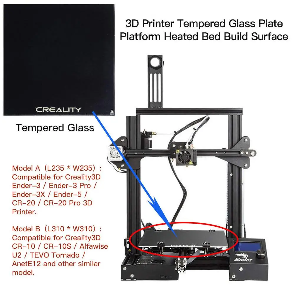 3D-принтеры закаленное Стекло с подогревом построить поверхность для Ender-3/Ender-3 Pro/Ender-3X/Ender-5/CR-10/CR-10S/CR-20/CR-20 профессиональный принтер