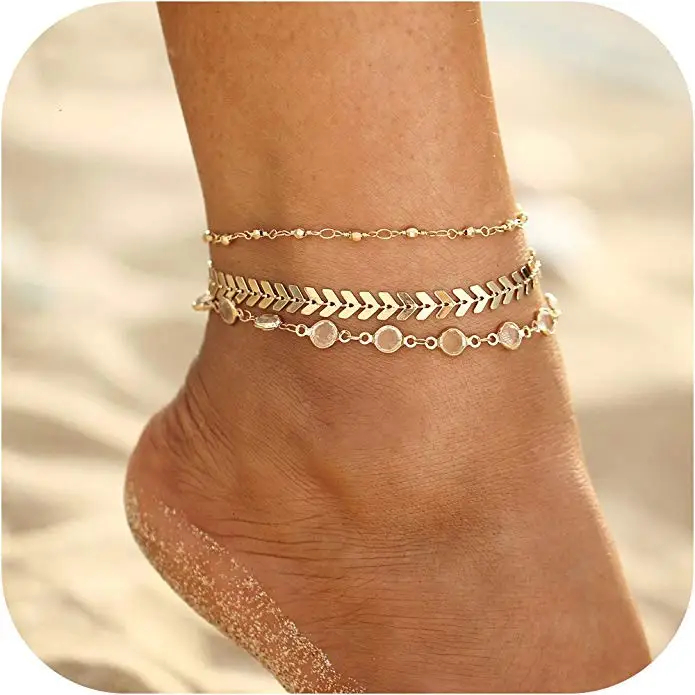 Летние пляжные браслеты на ногу богемные оболочки Синий Кристалл ножные браслеты/браслеты женские модные браслеты для ног - Metal Color: D
