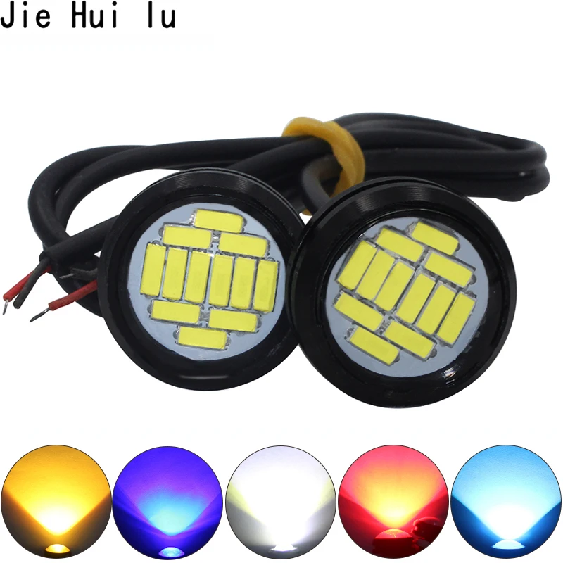 Белый AC/DC 12V орлиный глаз светодиодный светильник 4014 12SMD 23 мм дневного света DRL
