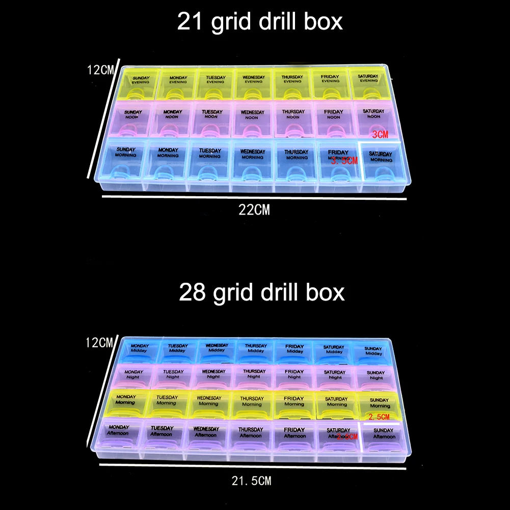 Ящик для хранения Портативный 21 набор купе 7 дней менеджер хранения лекарств контейнер корпус портативный 21 отсек Коробка для таблеток
