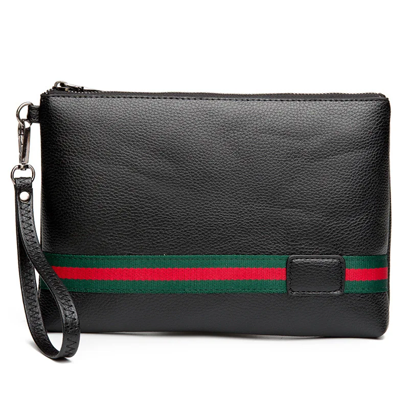 Men's File Bag Clutch Bag Clutch Bag Handkerchief Envelope Pouch Clutch Bag Dinner Bag - Цвет: Темно-серый