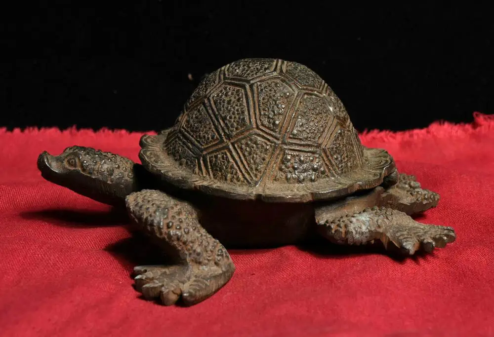 

wedding decoration Old Chinese Pure Bronze Longevity Turtle Tortoise Incense Burner Censer Statue