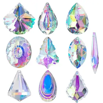 

H&D 1pc Hanging Crystal Prism Suncatcher Rainbow Windows Decoration AB-Color Chandelier Parts DIY Home Wedding Decor Accessories