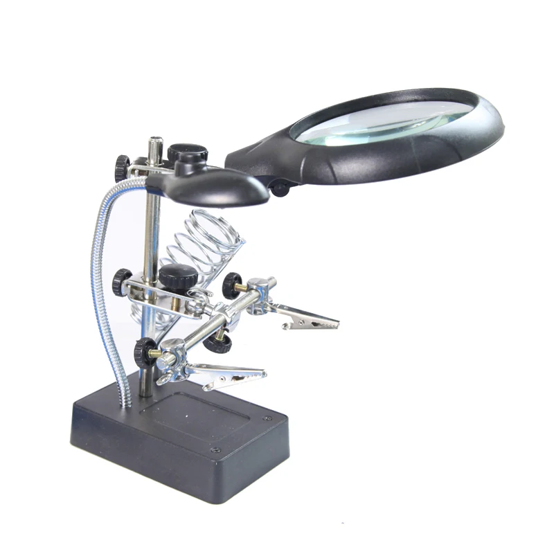 

Three-fold replacement LED lamp lighting auxiliary multi-function bracket inspection 10 times table lamp magnifying glass