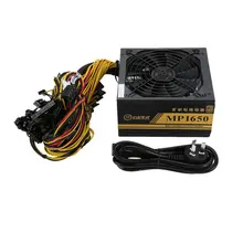 1600W Modular Power Supply For 6 GPU Eth Rig Ethereum Coin Mining Miner Machine with Low Noise Cooling Fan for Miner and Server