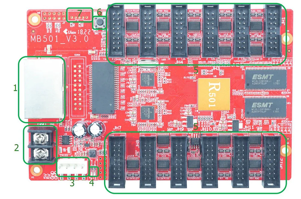 HUIDU Series Full Color Video Recebendo Cartão, HD-R708, HD-R712, Novo, 2022