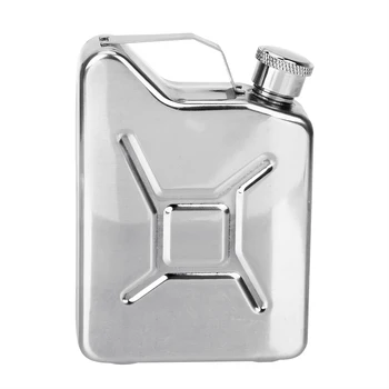 

HILIFE Gasoline Bucket Style Whisky Vodka Bottle Kit Hip Flasks Alcohol Wine Container 5oz Stainless Steel Drinkware