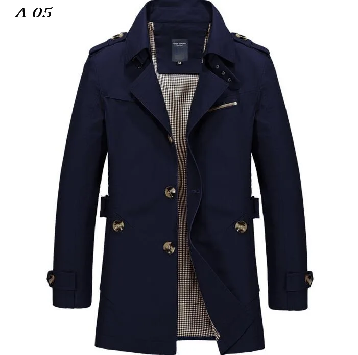 Заводской магазин, мужская повседневная куртка, длинный Тренч, хлопковое пальто, вымытая куртка, фирменный классический Тренч Lconic, однобортное пальто для мужчин
