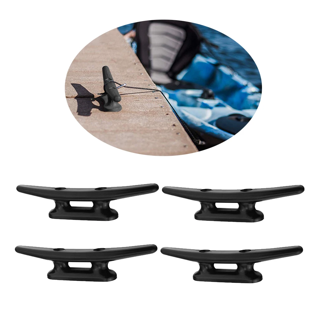 4pcs Heavy Duty 4' Nylon Marine Boat Flat Top Low Cleat Rope Tie Hardware 4pcs Heavy Duty 4' Nylon Marine Boat Flat Top Low Cleat Rope Tie Hardware