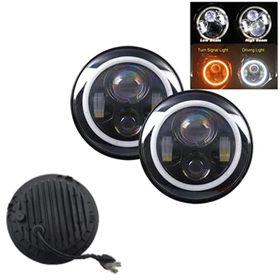 40w Black with halo Yait 2 шт. 7 дюймов круглые светодиодные фары дальнего ближнего света DC12v 24 в фары для Wrangler Lada 4x4 urban Niva suzuki samurai - Цвет: 40w Black with halo