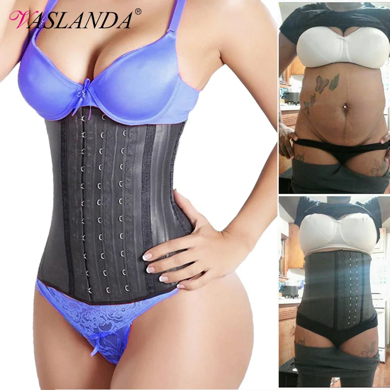 

VASLANDA Latex Waist Trainer Sweat Trimmer Belt Sport Girdle Underbust Corset Weight Loss Body Shaper Modeling Strap Shapewear