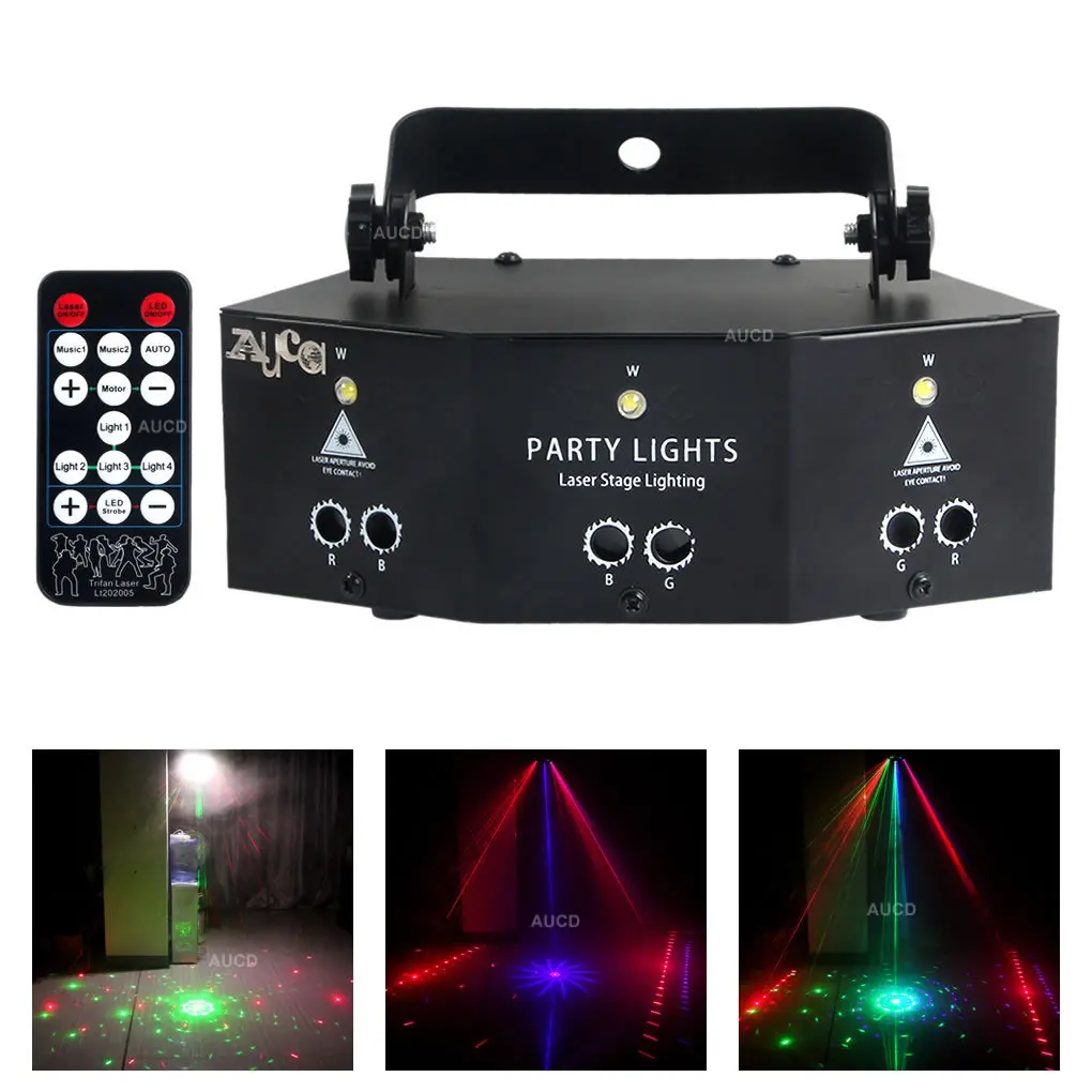 New RGB DMX Music Laser Xmas Led Luces Auto Sound Lighting Starry Sky Projector Lamp Light Christmas Disco Party Stage Projetor