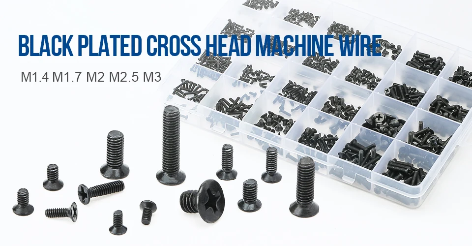 650pcs Cabeça Chata Escareado Laptop Parafusos Kit