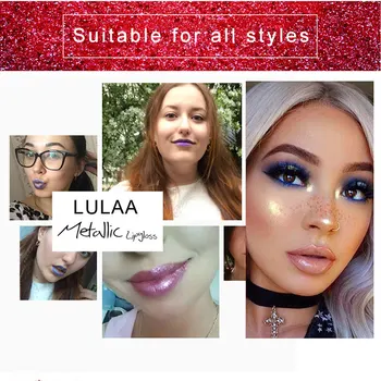 

1 Pcs Metallic Liquid Lipstick Waterproof Glitter Lip Tint Long Lasting Lip Glaze J9