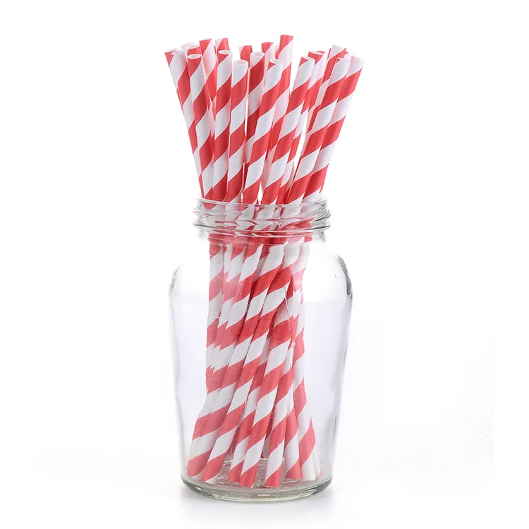 

Currently Available Manufacturers Customizable Straw Biodegradable Kraftpaper Straw Cross Border Children Birthday Party Stripes