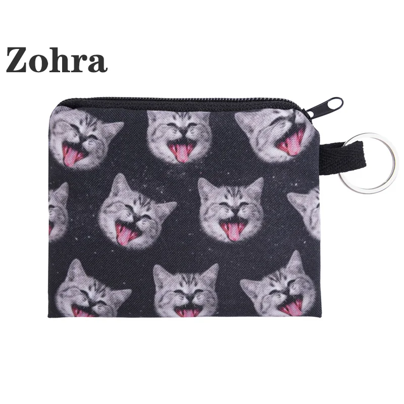 

2019 New Style Zohra New Style Purse Black Background Laughter Cat Head Carrying Square Sling Bag