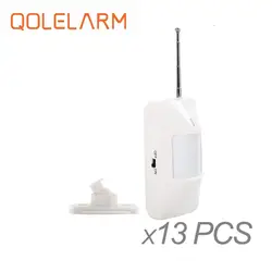 Qolelarm 6/13 шт. каждой партии Бесплатная доставка 433 МГц Беспроводной пассивный инфракрасный детектор движения PIR Сенсор