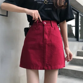 

Womens Wrap Skirt Vintage Clothes Denim Short Skirts Black Harajuku Summer High Waist Streetwear new The New flowy Fashion