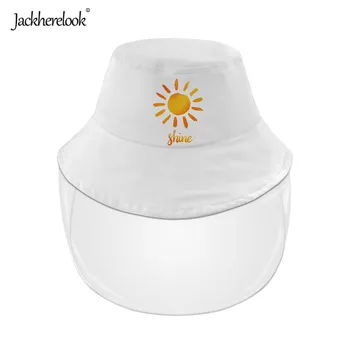 

INSTANTARTS Sunshine Flower Design White Bucket Hat Casual Outdoor Street Sun Prevent Chapeau Foldable Cap Harajuku Hip Hop Hats