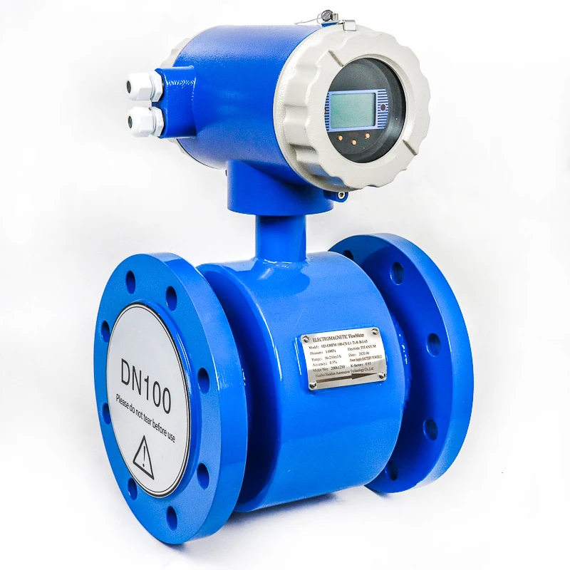 DN40 DN50 DN65 Water Milk Corrosive Liquid 4-20mA Pulse RS485 Output Digital LCD Electromagnetic Flow Meter