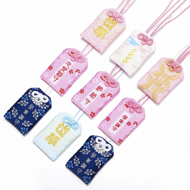 Мультфильм японский Omamori lucky bag брелок благословение желаний льняной амулет мешок Забавный персонализированные сладкие ювелирные изделия розовые аксессуары