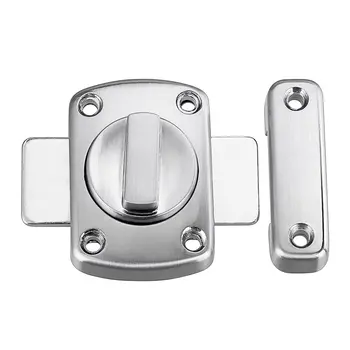 

Safety Door Latches, Solid Rotate Bolt Latch Gate Latches/Lock for Pet Gate,Cabinet Furniture, Window, Bathroom, Brushed Finish