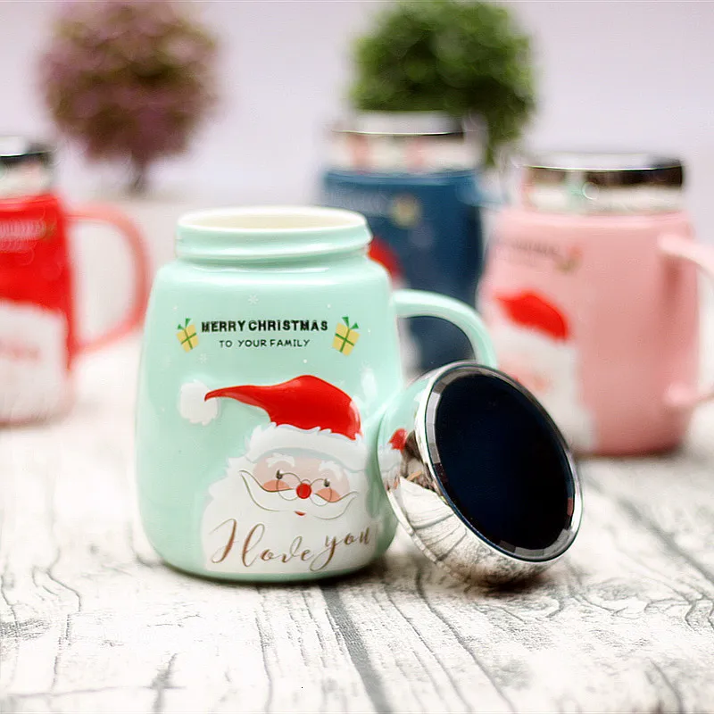 420 мл Рождественская кружка, керамическая кофейная кружка, чашки и кружки, посуда для напитков, чай, молоко, чашка, рождественский подарок для семьи