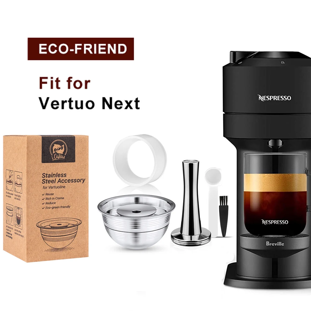 RECAFIMIL Reusable Capsule For Nespresso Vertuo Next Coffee Filter Espresso  Vertuoline Barista Accesorios Steel Pod Big Cup|Coffee Filters| - AliExpress