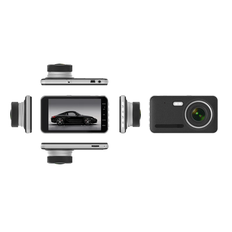 Camera 4 Inches IPS Screen Car Dvr FHD 1080P with Rearview Rear Cam Ultra-Thin Style Night Version