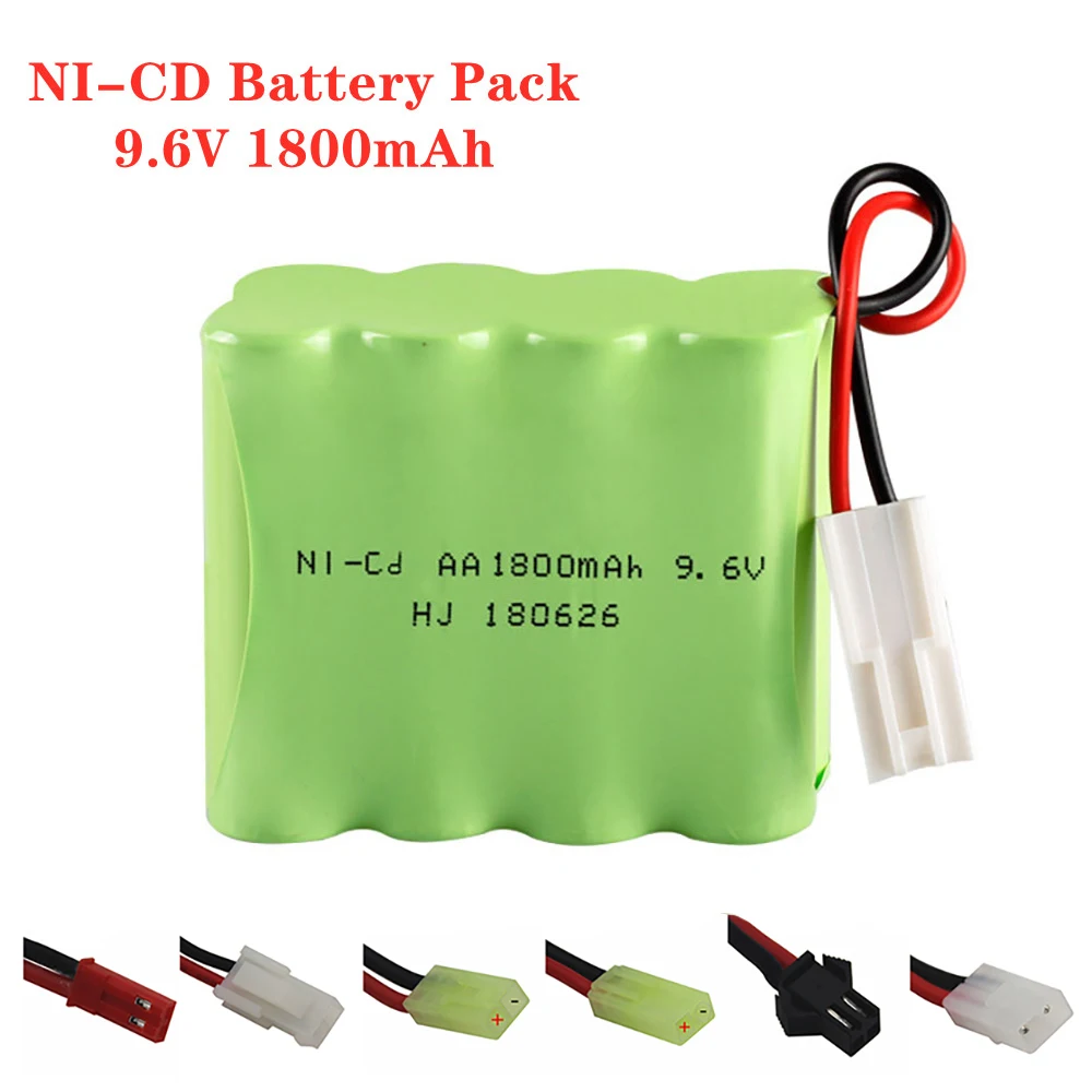 9.6V 1800Mah Nicd Battery Pack Per Rc Toy Car Boat Gun Tank Train Robot Electric Toy Safety Facility Parte Della Batteria Ricaricabile