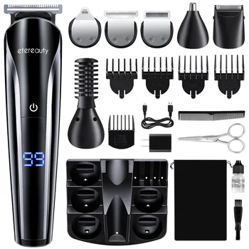 

ETEREAUTY Beard Trimmer Kit Multi-functional Electric Beard Trimmer All-in-1 Rechargeable Grooming Kit for Men Adults (US Plug)